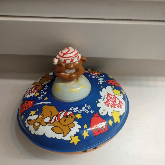 Ohio Art Vintage Sleepy Teddy Top Metal Spin Top Toy - Picture 1 of 7